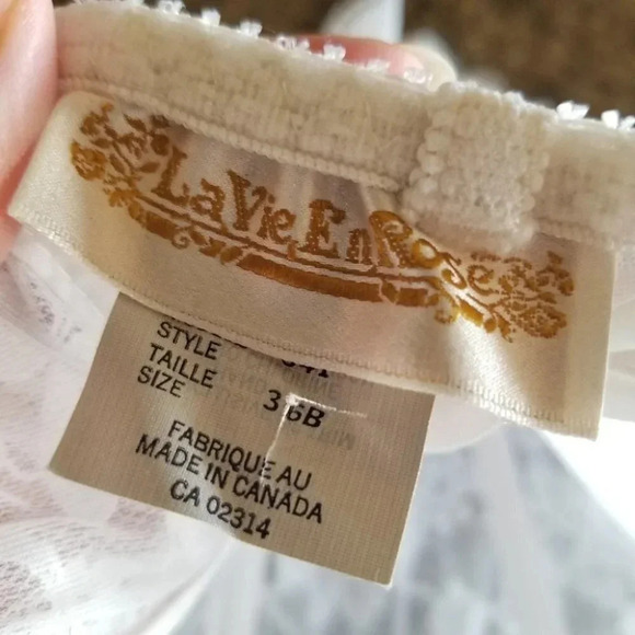 VINTAGE La Vie En Rose Satin Lace Bustier Corset White  36B - Picture 11 of 12